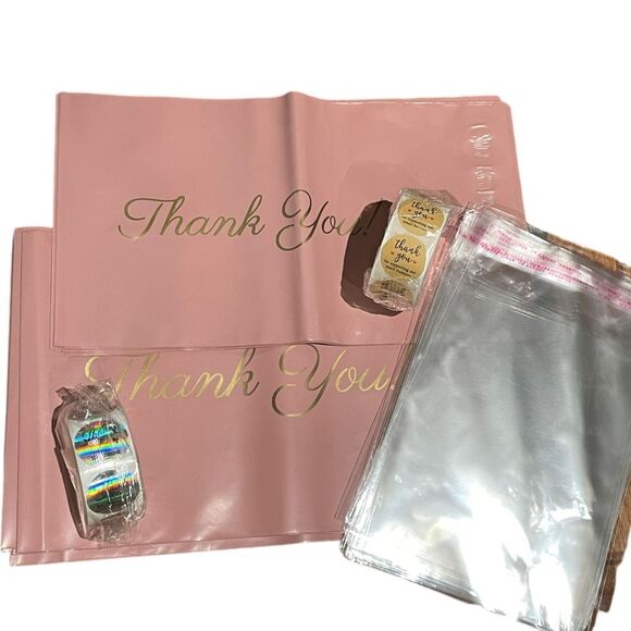 Shipping Bundle 1040 Piece Polymailer Stickers Mailer Pink #14 - Picture 1 of 5